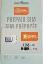 Public Mobile Regular SIM Card Micro Nano 3in1